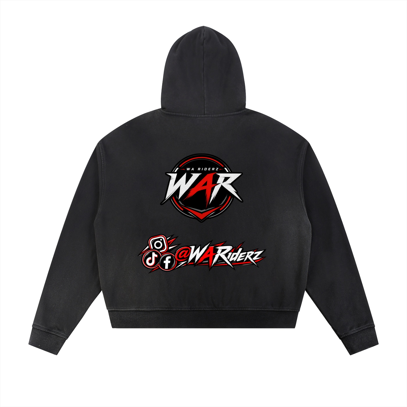 Sun Fade Frayed Raw Edge Fleece Zip Hoodie - Image 2