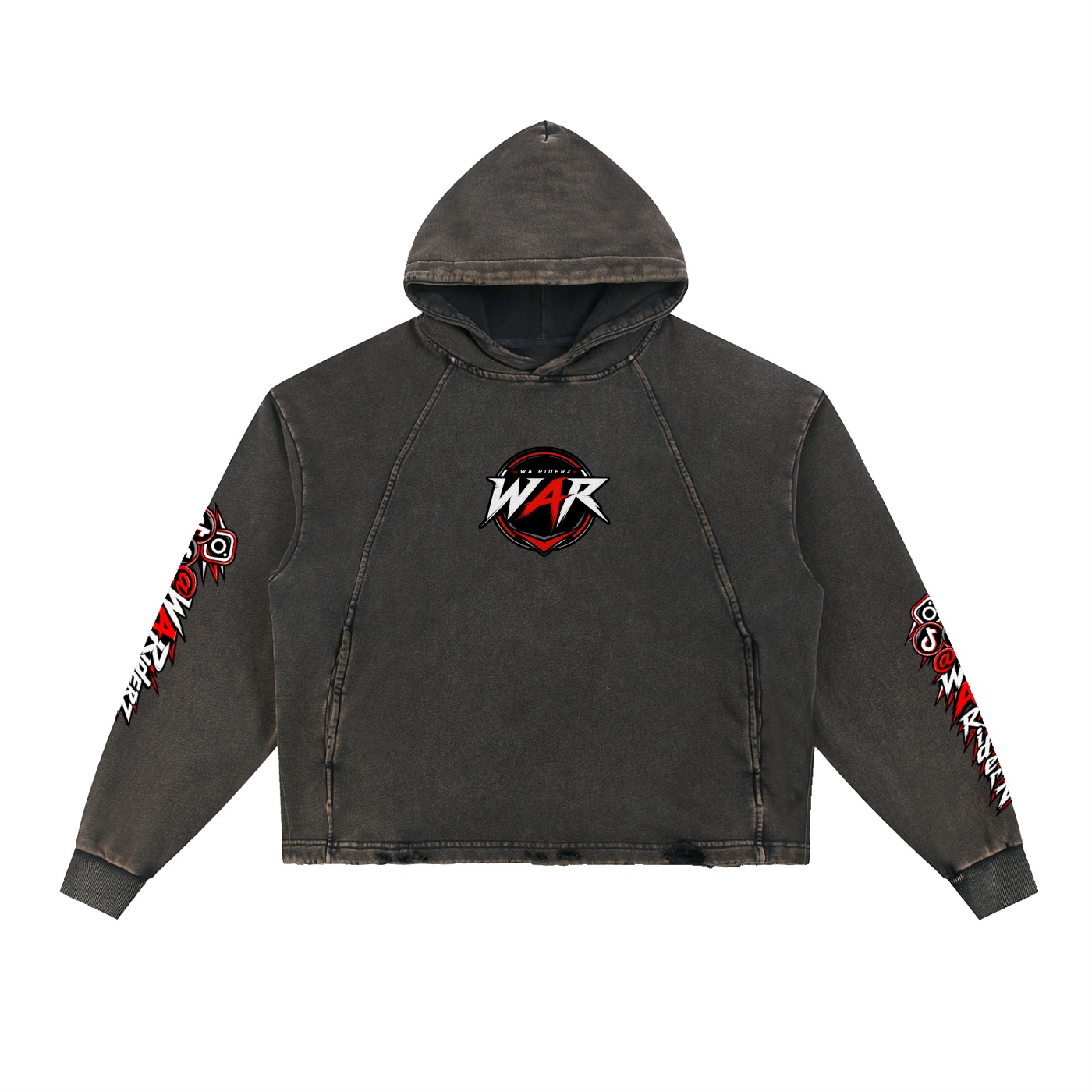 Vintage Washed Frayed-Hem Hoodie