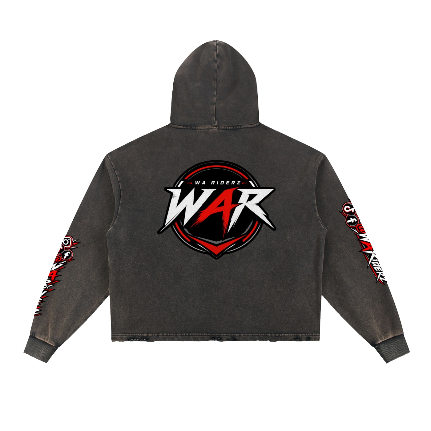 Vintage Washed Frayed-Hem Hoodie - Image 2