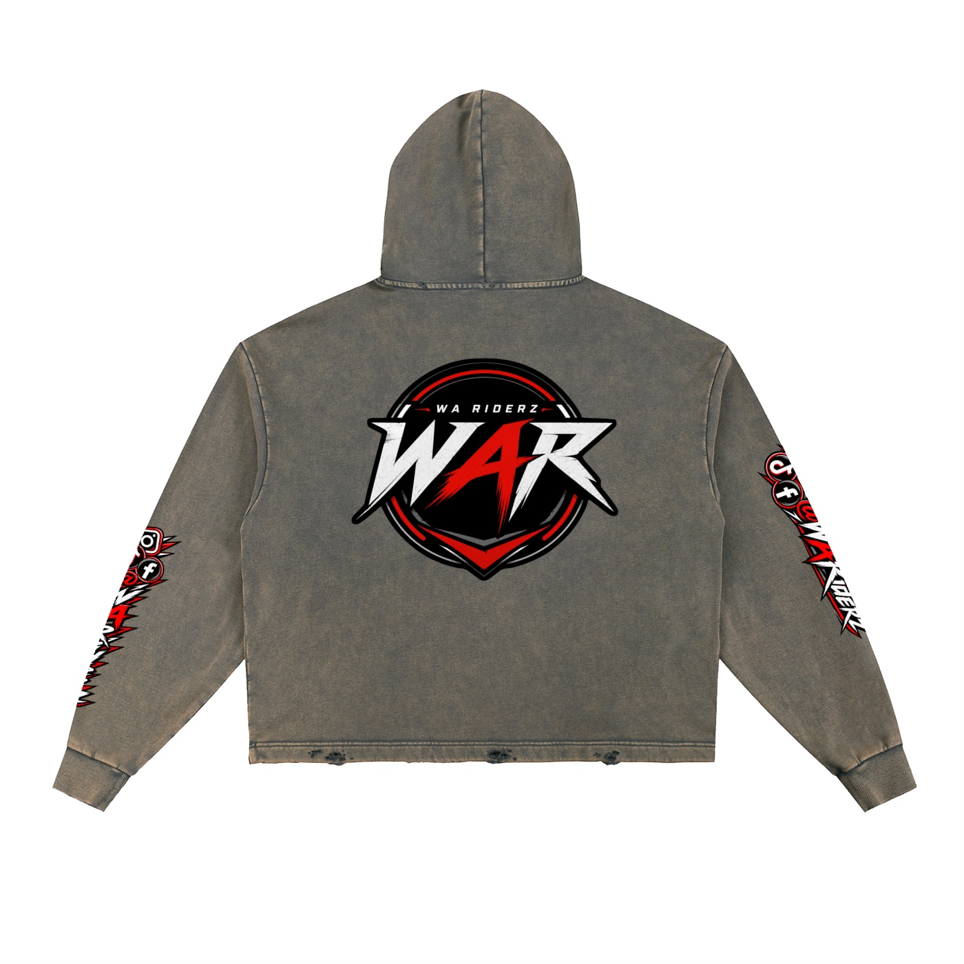 Vintage Washed Frayed-Hem Hoodie - Image 4