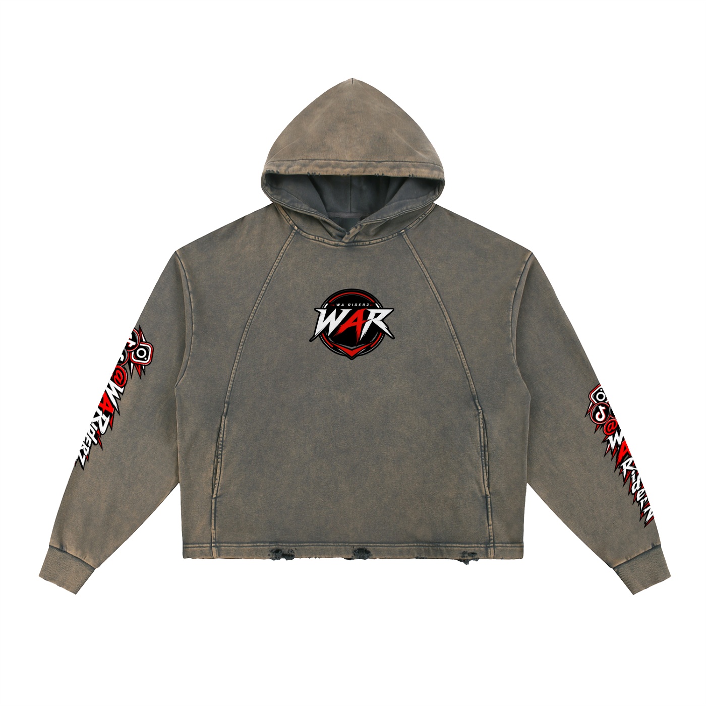 Vintage Washed Frayed-Hem Hoodie - Image 3
